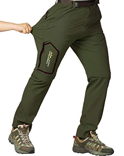 Mens Hiking Stretch Pants Convertible Quick Dry Lightweight Zip