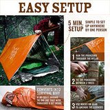 World's Toughest Ultralight Survival Tent • 2 Person Mylar Emergency Tube Tent + Paracord • All Weather Protection - Hiking, First Aid Kit, Outdoor Survival