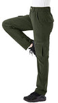 Rdruko Women's Outdoor Quick Dry Hiking Pants Lightweight Waterproof with Zipper Pockets Green Small