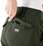 Rdruko Women's Outdoor Quick Dry Hiking Pants Lightweight Waterproof with Zipper Pockets Green Small