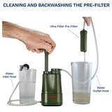 Survivor Filter PRO - Water Filter - Camping, Hiking, Emergency 2 Cleanable 100,000L Membranes + Carbon Filter, Family Prep