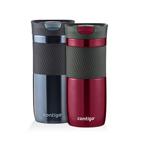 Contigo Byron SnapSeal Vacuum-Insulated Travel Mug, Spiced Wine and Stormy Weather , 16 oz, (Pack of 2)