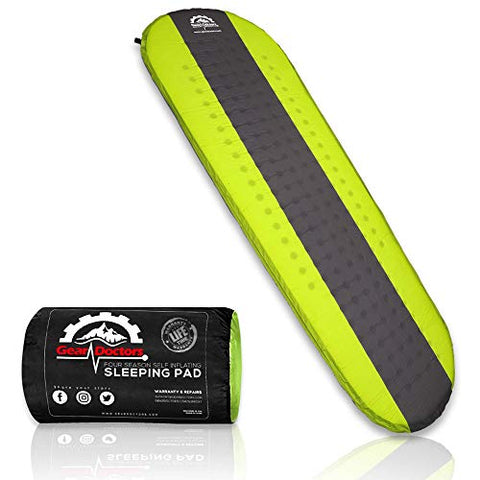 Gear Doctors Self Inflating - 4.3 R Four Season pad-1.5 Inch Thick Air Foam Hybrid- Perfect Size for Camping Hiking Travel with Insulation for Cold Winters