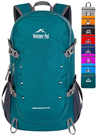 Venture Pal 40L Lightweight Packable Travel Hiking Daypack, A1 Green, One Size