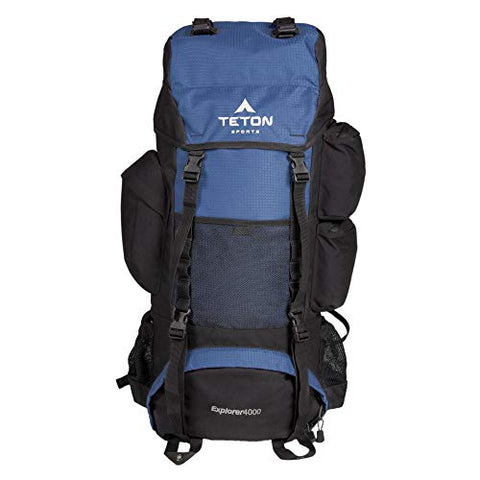 TETON Sports Explorer 4000 Internal Frame Backpack; High-Performance - Hiking, Camping; Navy Blue