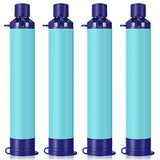 Membrane Solutions Water Filtration Straw - Survival Gear - Hiking, Camping, Travel, and Emergency, Blue, 4 pack