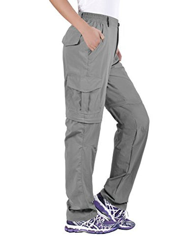 Unitop Women's Camping Pants Water Resistant Cargo Trousers Light Gray XL 29"