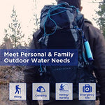 Membrane Solutions Water Filtration Straw - Survival Gear - Hiking, Camping, Travel, and Emergency, Blue, 4 pack
