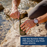 Survivor Filter PRO - Water Filter - Camping, Hiking, Emergency 2 Cleanable 100,000L Membranes + Carbon Filter, Family Prep