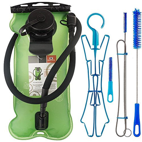 WACOOL 3L 3Liter 100oz BPA Free EVA Hydration Pack Bladder, Leak-Proof Water Reservoir (Green(Double Opening) & Clean Kit)