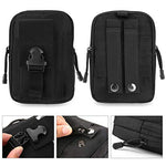 DOUN Tactical Belt Bag EDC Molle Belt Carrying Case for iPhone 8 plus Galaxy Note 9 S9 Or Less than 6.2 inches Smartphone - Black
