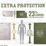 World's Toughest Emergency Blankets | 4 Pack Extra Large Thermal Mylar Blanket - Hiking, First Aid Kits, Outdoor Survival | Green