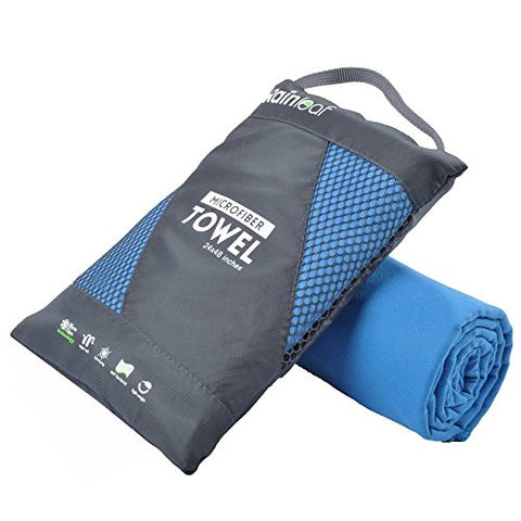 Rainleaf Microfiber Towel,Blue,40 X 72 Inches