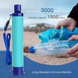 Membrane Solutions Water Filtration Straw - Survival Gear - Hiking, Camping, Travel, and Emergency, Blue, 4 pack