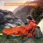 DIBBATU Emergency Survival Sleeping Bag, Thermal Bivy Sack, Waterproof Lightweight, Mylar Sack - Camping Hiking Outdoor (orange-004)
