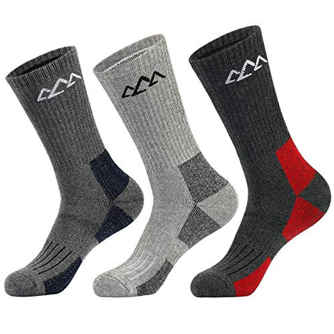 innotree 3 Pack Men's Full Cushioned Hiking Walking Socks, Quarter Crew Socks