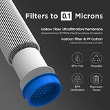 Membrane Solutions Water Filtration Straw - Survival Gear - Hiking, Camping, Travel, and Emergency, Blue, 4 pack