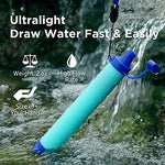 Membrane Solutions Water Filtration Straw - Survival Gear - Hiking, Camping, Travel, and Emergency, Blue, 4 pack