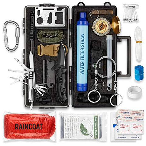 PATHWAY NORTH 20 in 1 Survival Kit, Bugout Bag Survival Kit, Emergency Kit, Camping, Boat, Hiking, Car, all Adventures