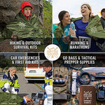 World's Toughest Emergency Blankets | 4 Pack Extra Large Thermal Mylar Blanket - Hiking, First Aid Kits, Outdoor Survival | Green