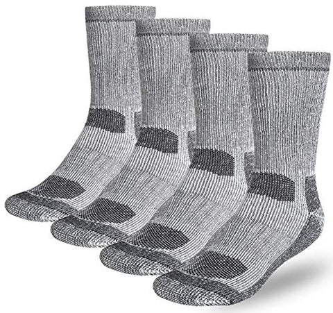 Buttons & Pleats Wool Socks for Men Women 80% Merino Thermal Warm Boot Sock Charcoal ML 4 Pairs