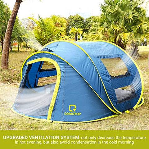 qomotop tent OT QOMOTOP 4 Person 10 Sec. Pop up Tent, Rainproof, 2 doors, Family Ca – Gear Garb Go