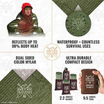 World's Toughest Emergency Blankets | 4 Pack Extra Large Thermal Mylar Blanket - Hiking, First Aid Kits, Outdoor Survival | Green